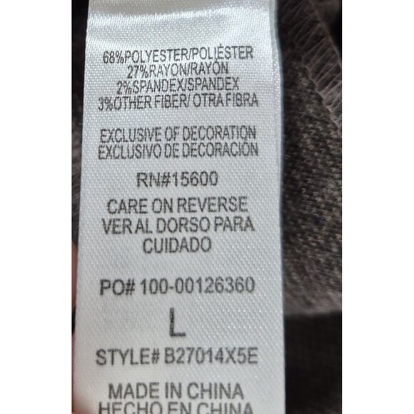 New Democracy Trouser Pant Brown Multi Size Large Elastic Waist Ab Leisure - Picture 5 of 11